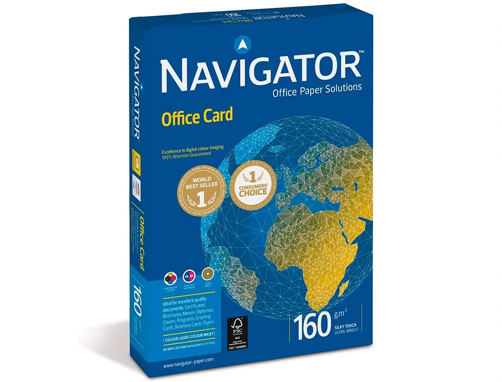 Papel fotocopiadora navigator 160 gramos papel multiuso ink-jet y laser paquete de 250 hojas