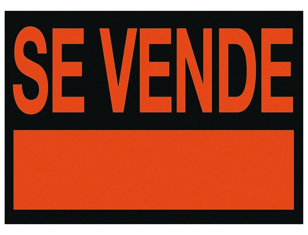 Cartel plastico archivo 2000 \"se vende\" rojo fluorescente 700x500 mm