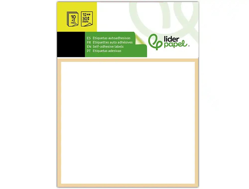 Etiquetas liderpapel sobre de 10 h. + 2 h. obsequio 14x48 mm -10 unidades por hoja