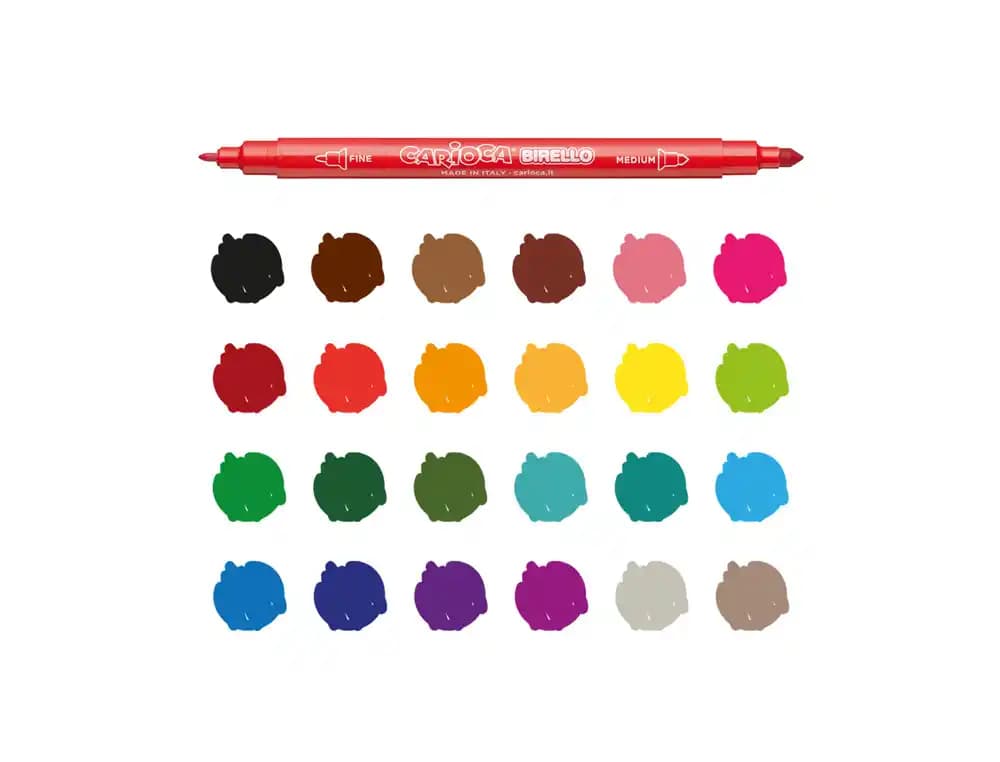 Rotulador carioca birello doble punta caja de 24 unidades colores surtidos