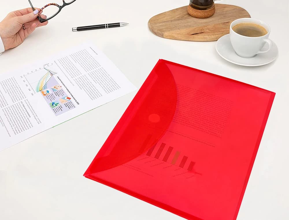 Carpeta dossier Liderpapel de polipropileno con cierre de velcro, DIN A4 – Rojo