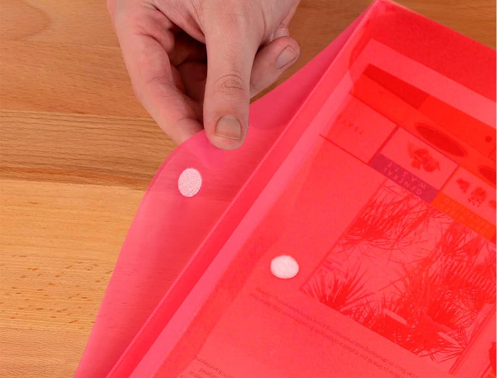 Carpeta dossier Liderpapel de polipropileno con cierre de velcro, DIN A4 – Rojo