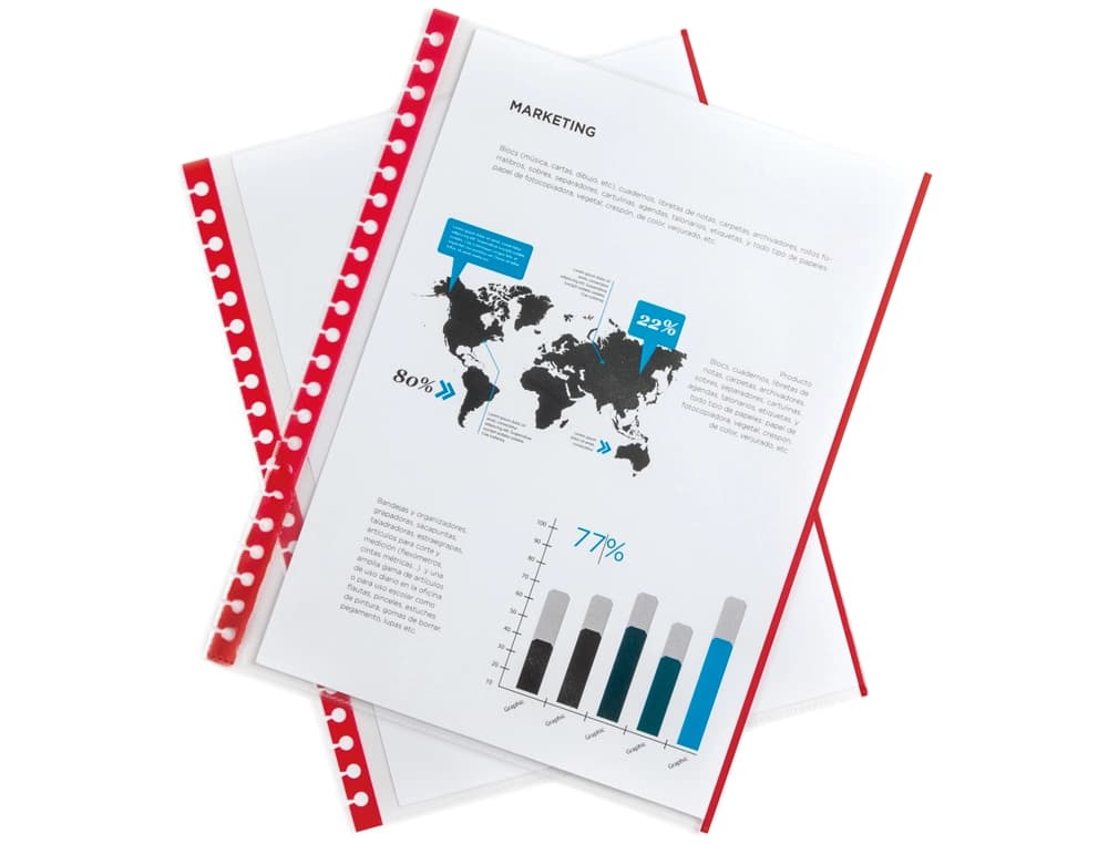 Recambio funda liderpapel intercambiables din a4 bordes surtidos bolsa de 10 unidades