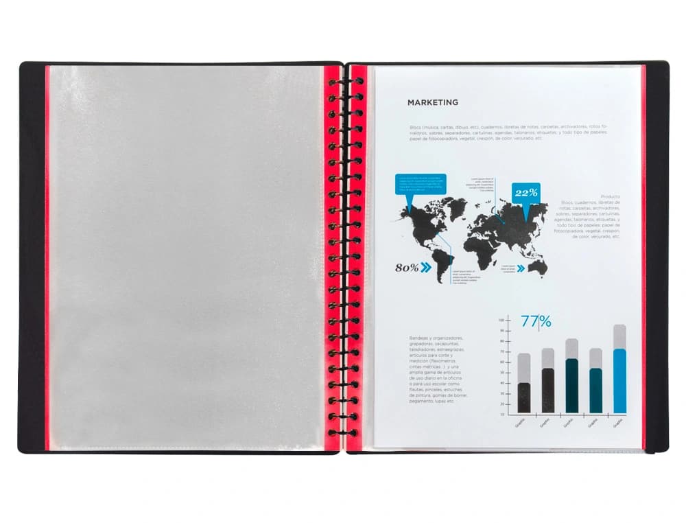 Recambio funda liderpapel intercambiables din a4 bordes surtidos bolsa de 10 unidades