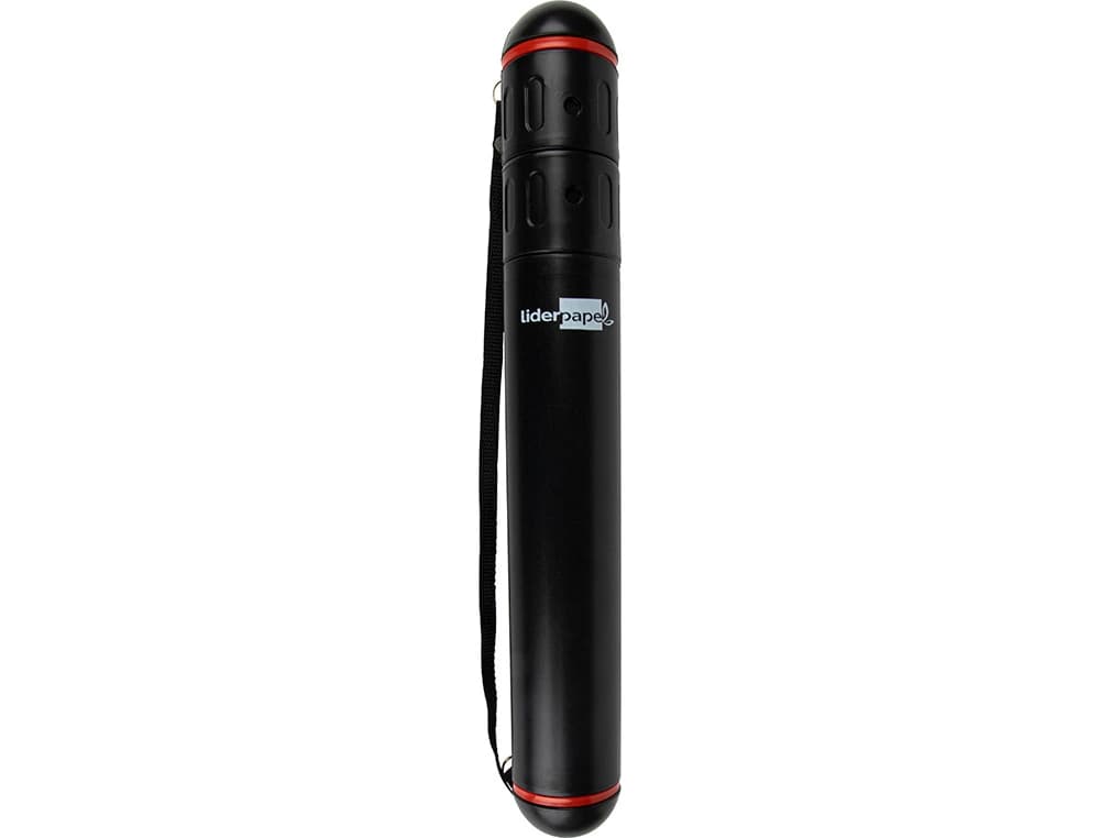 Portaplanos plastico liderpapel diametro 5 x 40 cm no extensible negro