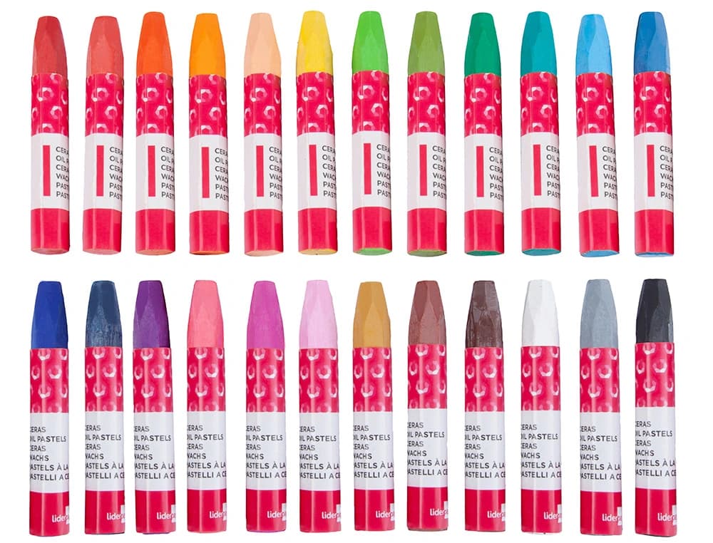 Lapices cera semi blanda lider papel caja de 24 unidades colores surtidos