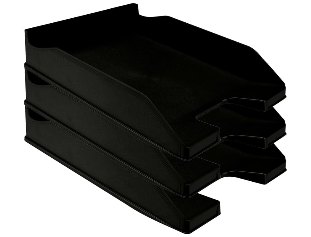 Bandeja de sobremesa Q-Connect de plástico con hendidura frontal, 240 × 70 × 340 mm – Negro