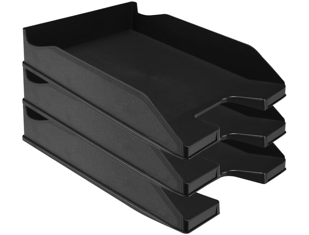 Bandeja de sobremesa Q-Connect de plástico con hendidura frontal, 240 × 70 × 340 mm – Negro