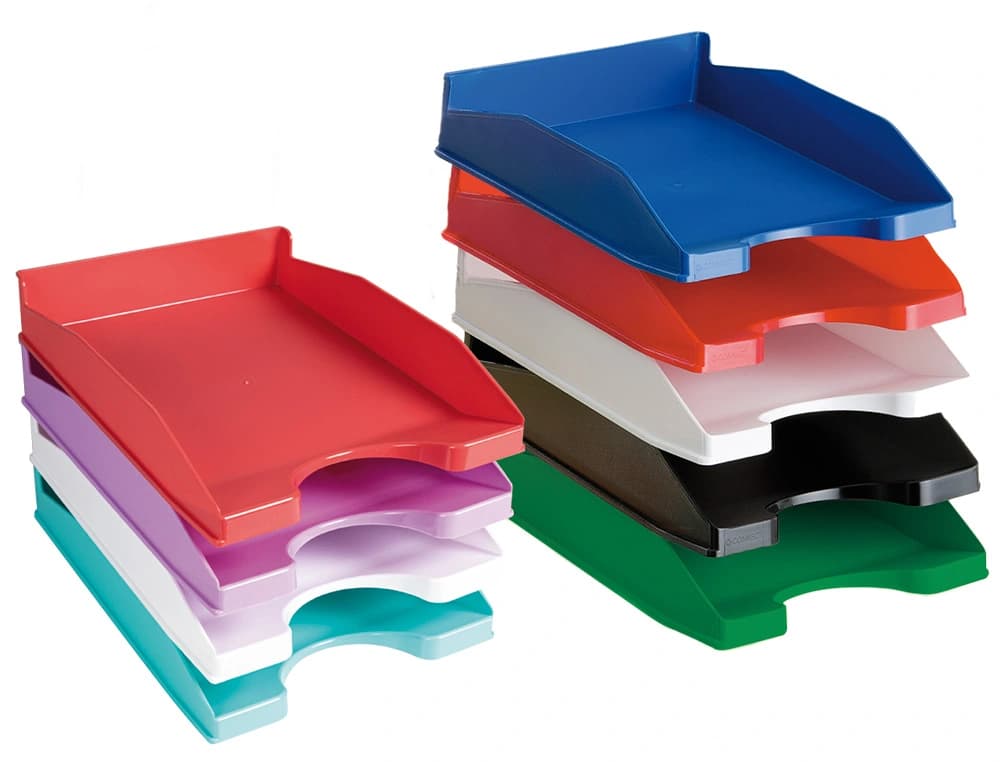 Bandeja de sobremesa Q-Connect de plástico con hendidura frontal, 240 × 70 × 340 mm – Negro