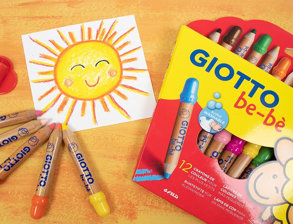 Lapices de colores giotto super bebe caja de 12 lapices colores surtidos + sacapuntas
