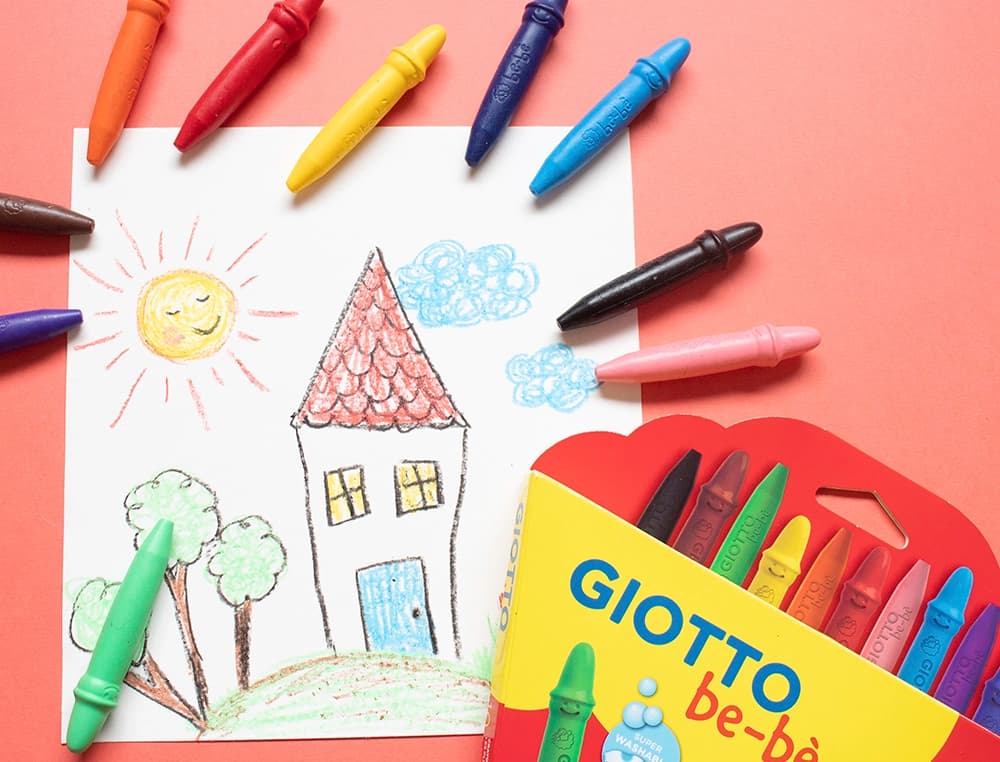Lapices cera giotto super bebe caja de 10 colores surtidos + sacapuntas