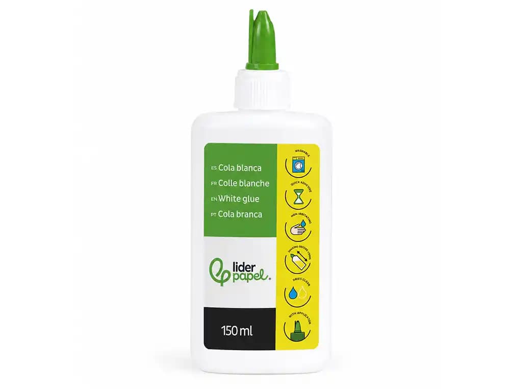 Pegamento cola blanca lavable liderpapel bote de 150 ml