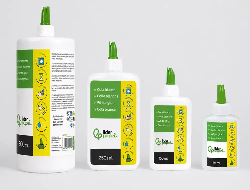 Pegamento cola blanca lavable liderpapel bote de 250 ml