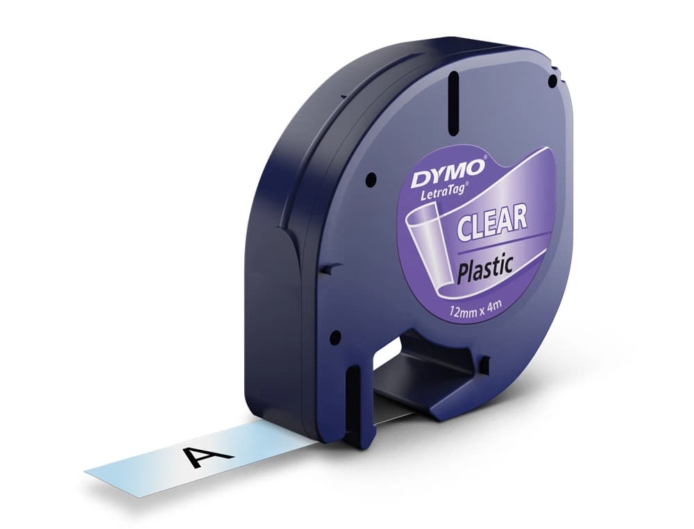 Cinta dymo 12mm x 4mt transparente para maquina letratag
