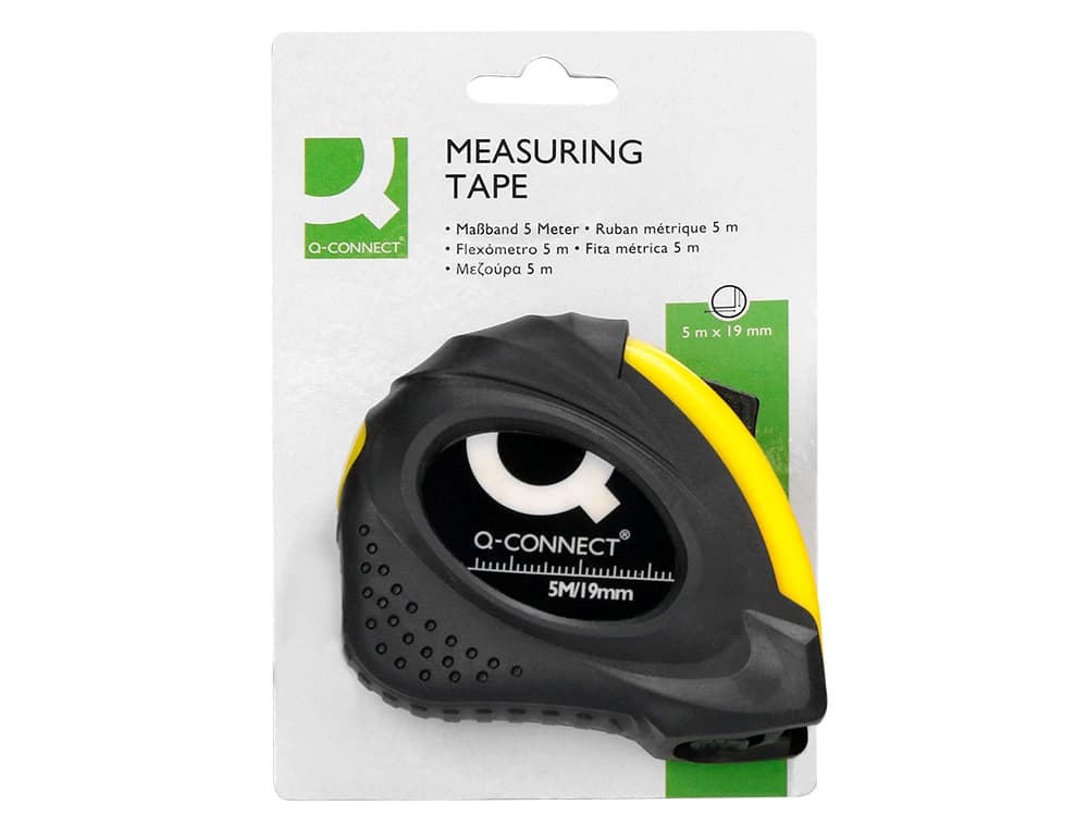 Flexometro q-connect con freno material antichoque 19 mm de ancho longitud 5 mt