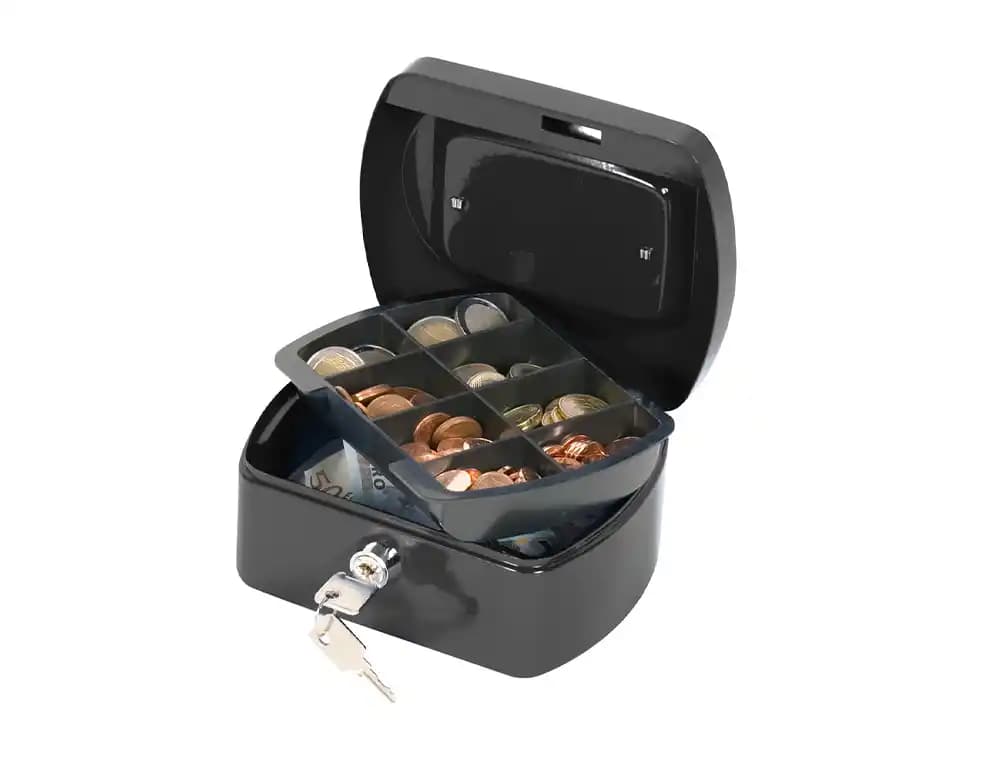 Caja caudales q-connect 6\" 152x115x80 mm con portamonedas