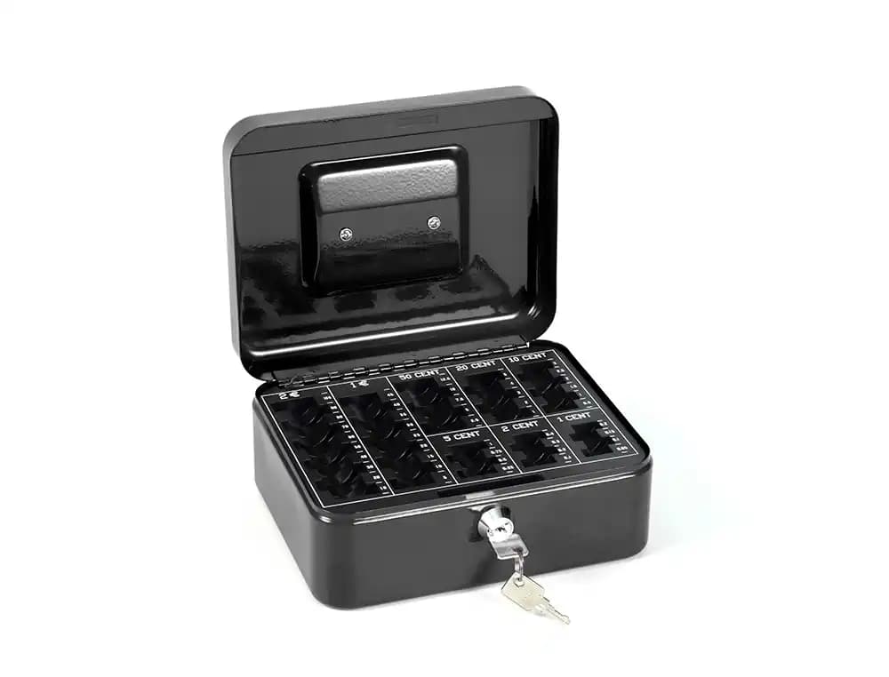 Caja caudales q-connect 8\" 200x160x90 mm con portamonedas