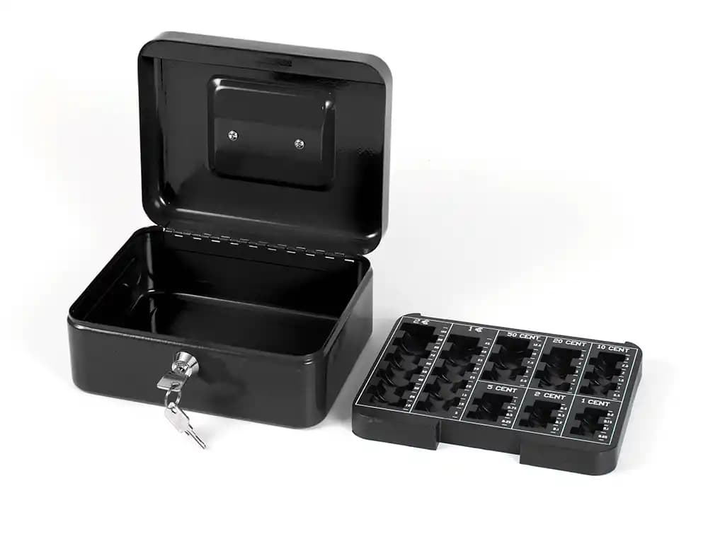 Caja caudales q-connect 8\" 200x160x90 mm con portamonedas