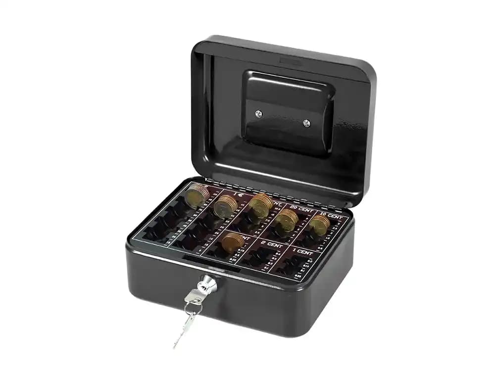 Caja caudales q-connect 8\" 200x160x90 mm con portamonedas