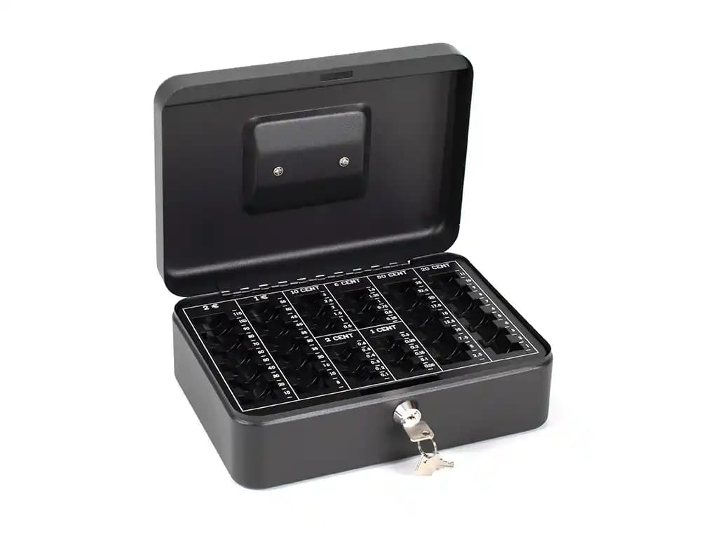 Caja caudales q-connect 10" 250x180x90 mm con portamonedas