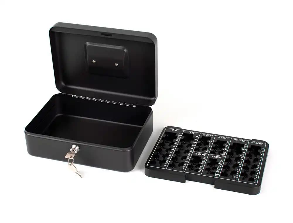 Caja caudales q-connect 10" 250x180x90 mm con portamonedas