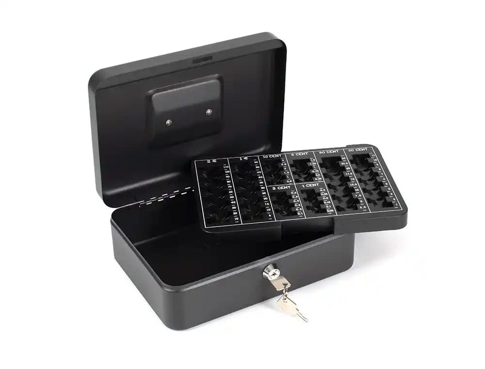Caja caudales q-connect 10" 250x180x90 mm con portamonedas