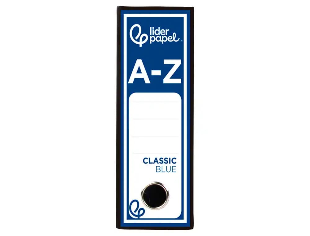 Archivador de palanca liderpapel cuarto classic blue sin rado lomo 80mm negro compresor metalico