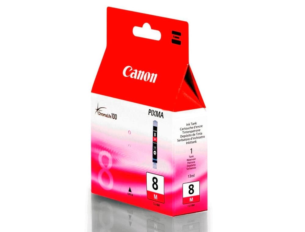 Ink-jet canon ip3300 4200 4300 5200 5200r 5300 6600d 6700d, mp500 530 600 800 810, ix4000 ix5000,pro 9000-magenta cli-8