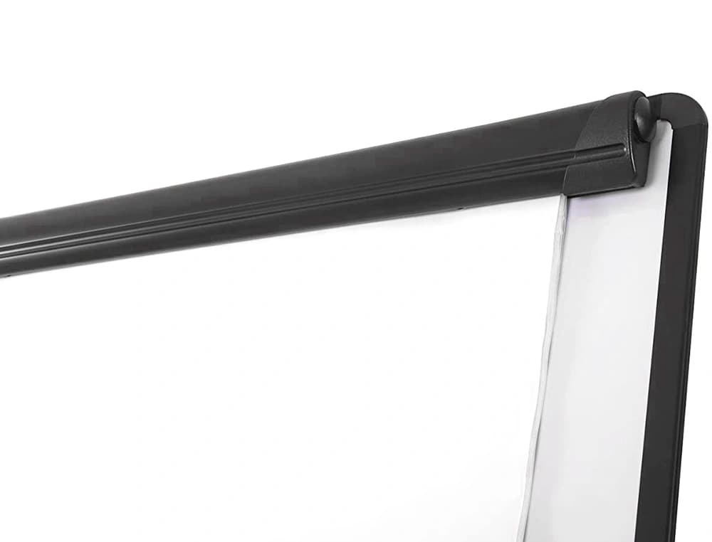 Pizarra blanca q-connect con tripode 100x70 cm para convenciones superficie laminada marco negro