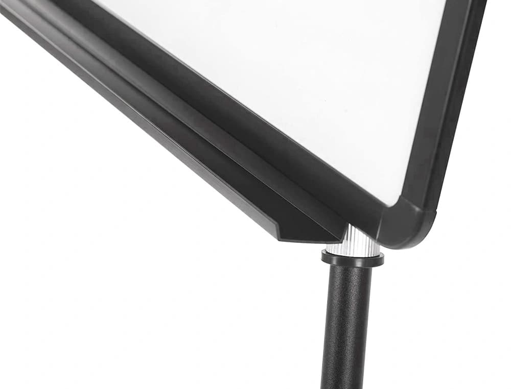 Pizarra blanca q-connect con tripode 100x70 cm para convenciones superficie laminada marco negro