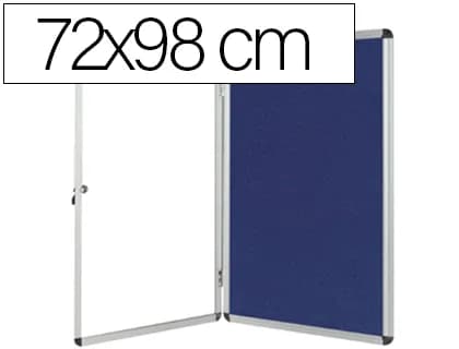 Q-Connect Vitrina de anuncios Q-Connect mural pequeña fieltro azul con puerta y marco con cerradura 72x98 cm