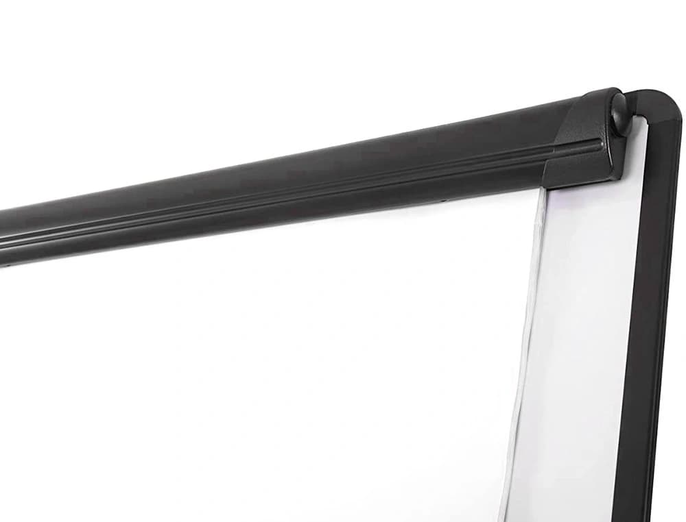 Pizarra movil q-connect con ruedas para conferencias tablero lacado blanco apta para escritura directa y bloc