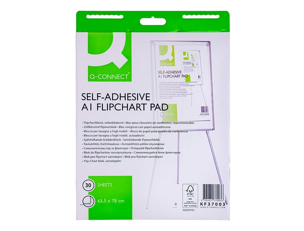 Bloc congreso q-connect papel autoadhesivo 635x830 mm fsc 30 hojas 70g/m2