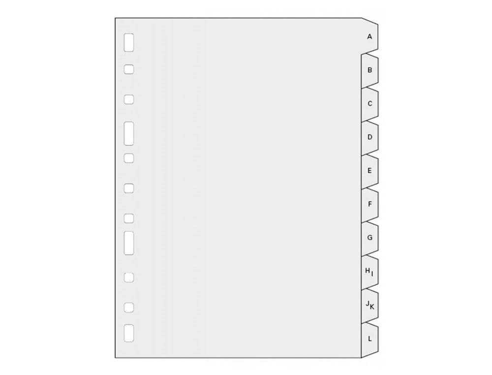 Separador alfabetico multifin 3005 plastico folio natural 20 pestañas 215x310 mm