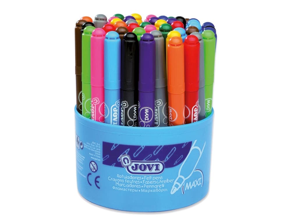 Rotulador jovi maxi 13 mm bote de 48 unidades 12 colores4 unidades de cada color