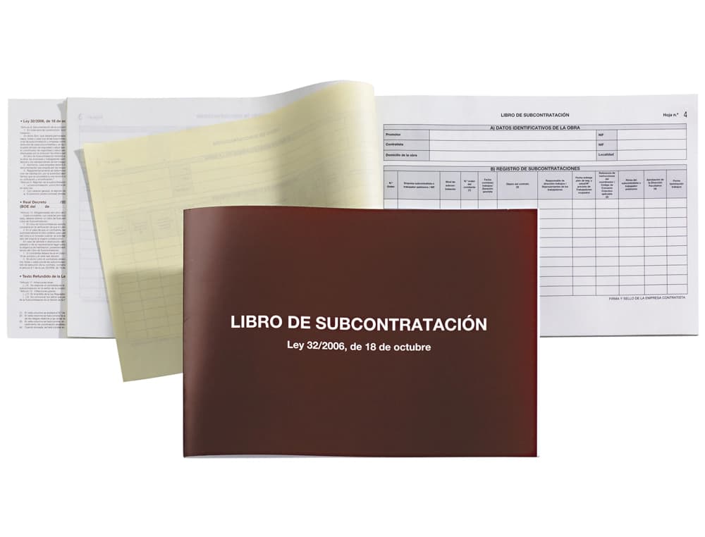 Libro miquelrius subcontratacion folio natural juego de 10 hojas autocopiativas
