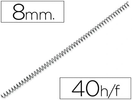 Yosan Espiral metalico yosan negro paso 56 4:1 8 mm calibre 1,00 mm