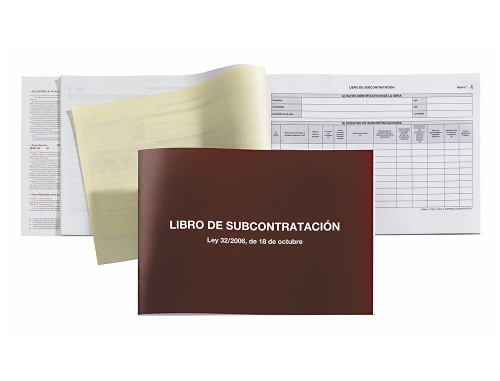 Libro miquelrius subcontratacion folio natural juego de 10 hojas autocopiativas texto euskera