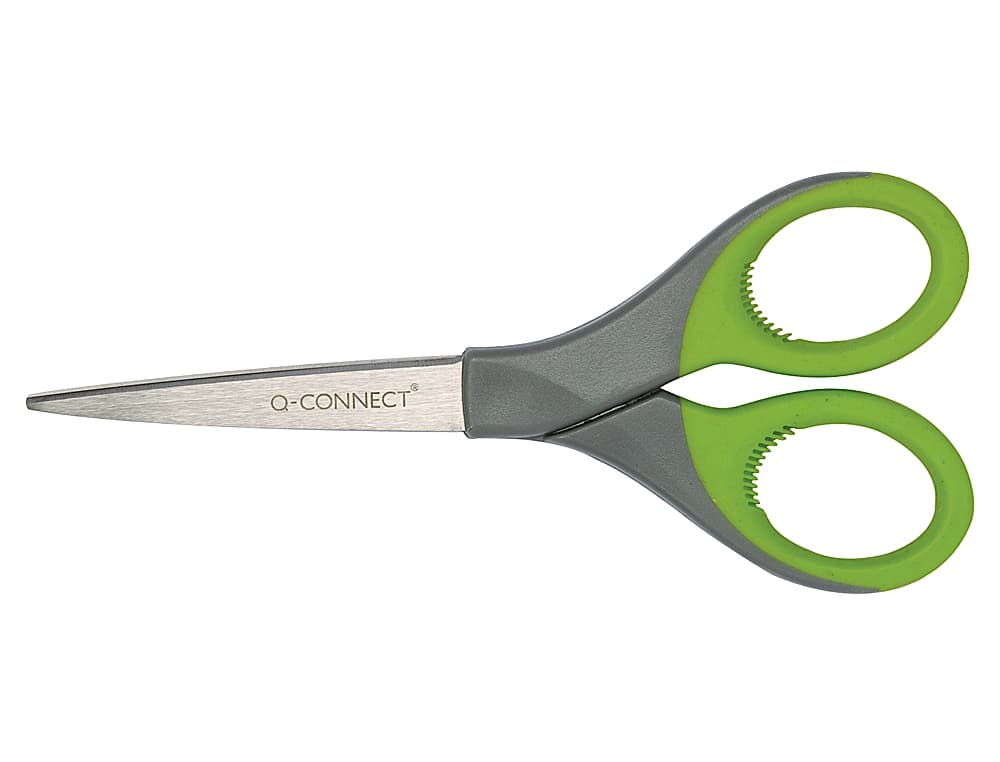 Tijera q-connect mango caucho 7\" 17 cm blister
