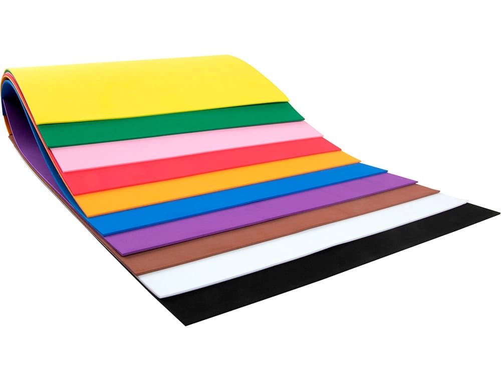 Bloc trabajos manuales liderpapel goma eva 240x315mm 10 hojas colores surtidos