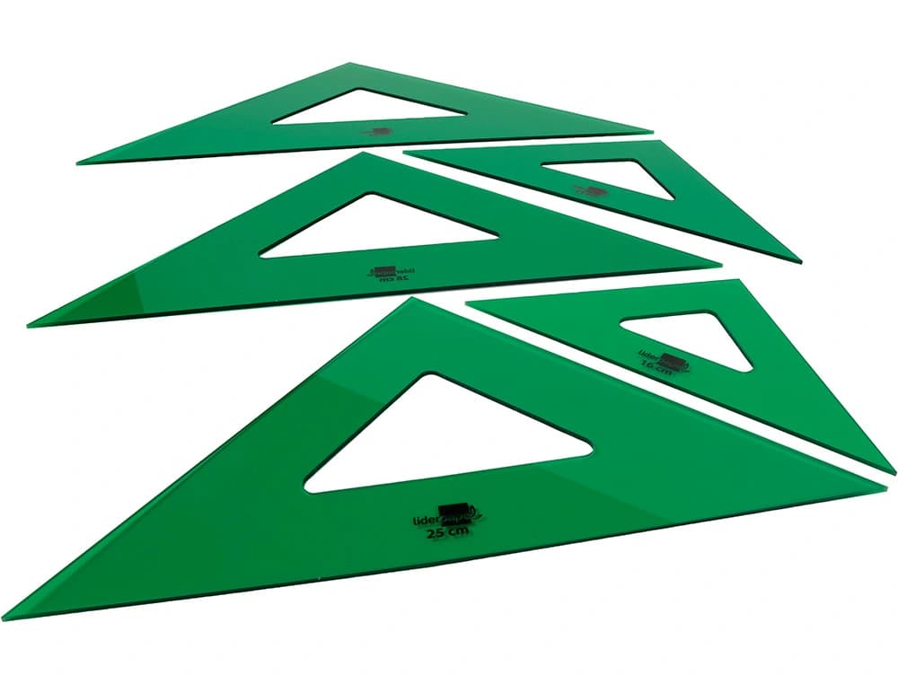 Escuadra liderpapel 25 cm acrilico verde