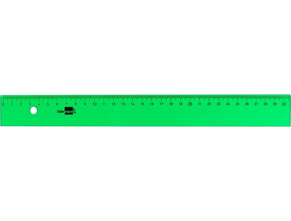 Regla liderpapel 30 cm acrilico verde