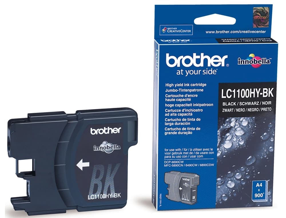 Ink-jet brother lc-1100bk negro alta capacidad 900 pag