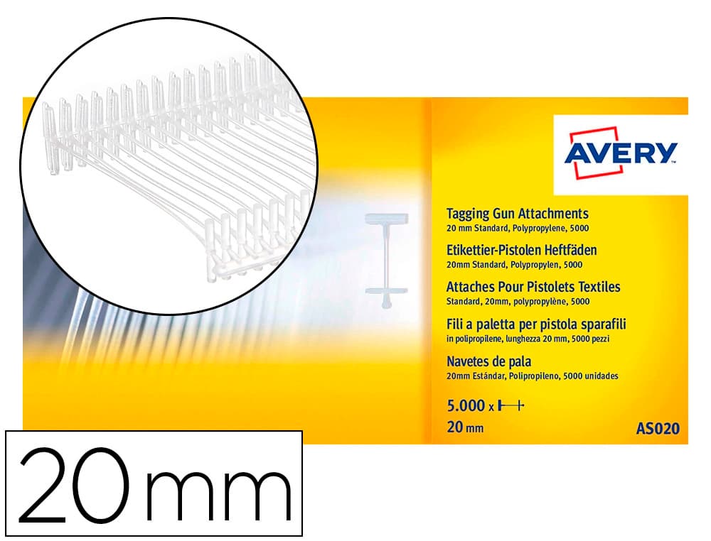 Avery Recambio de navetes Avery para pistola sujeta etiquetas 20 mm