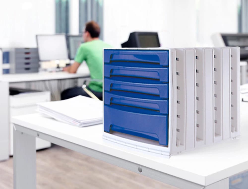 Fichero cajones de sobremesa archivo 2000 305x370x215 mm bandeja organizadora superior 6 cajones opaco
