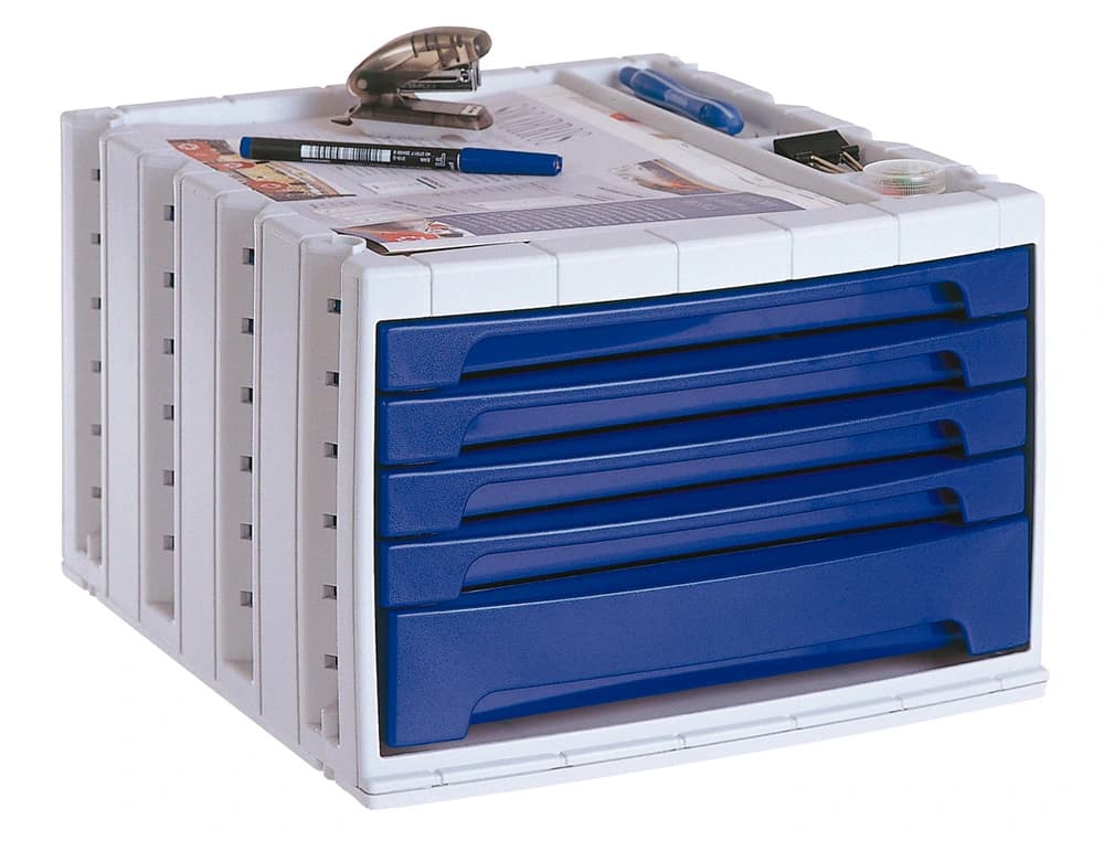 Fichero cajones de sobremesa archivo 2000 305x370x215 mm bandeja superior 5 cajones