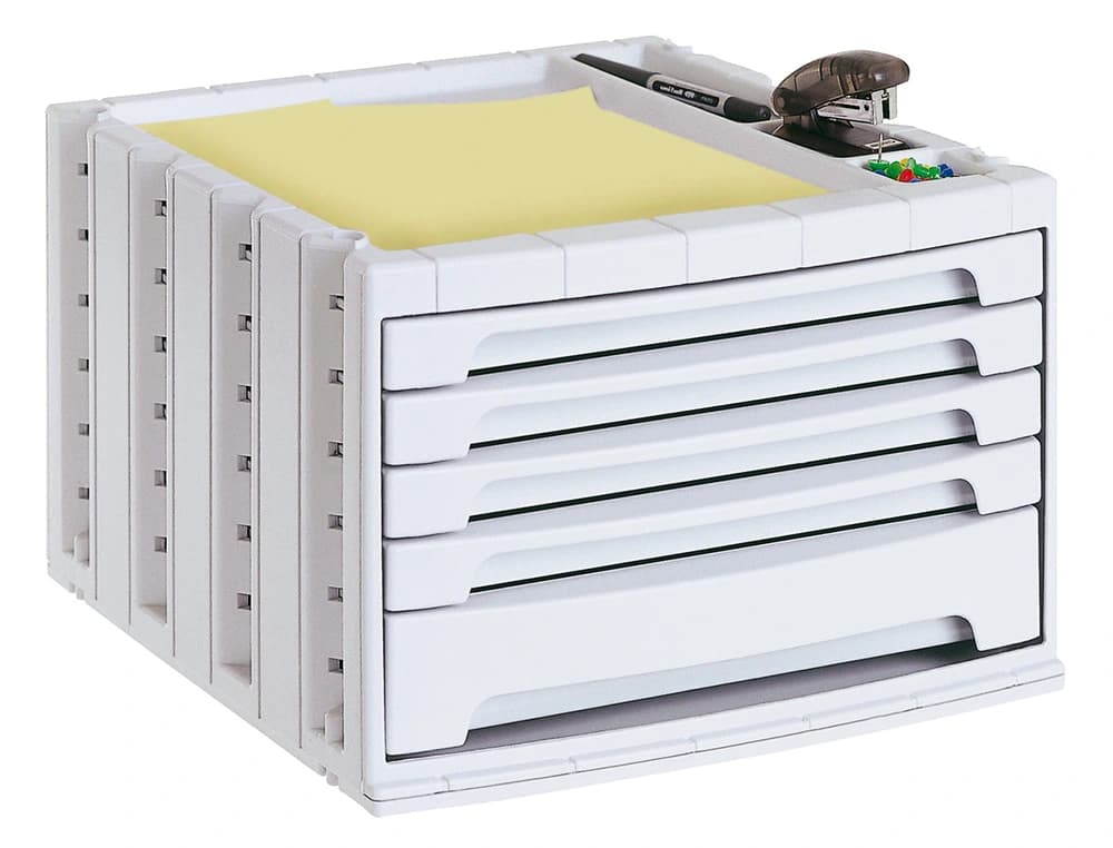 Fichero cajones de sobremesa archivo 2000 305x370x215 mm bandeja superior 5 cajones