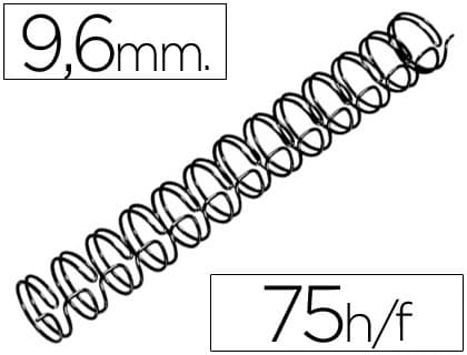 GBC Espiral wire 3:1 9,6 mm n.6 negro capacidad 75 hojas caja de 100 unidades