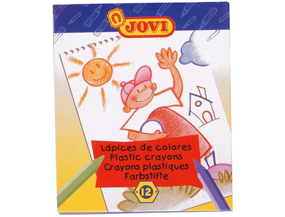 Lapices cera jovi hexagonal caja de 12 unidades colores surtidos