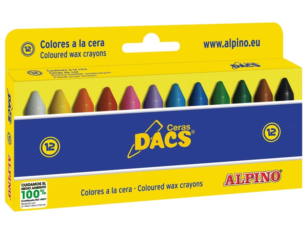 Lapices cera dacs caja de 12 colores surtidos